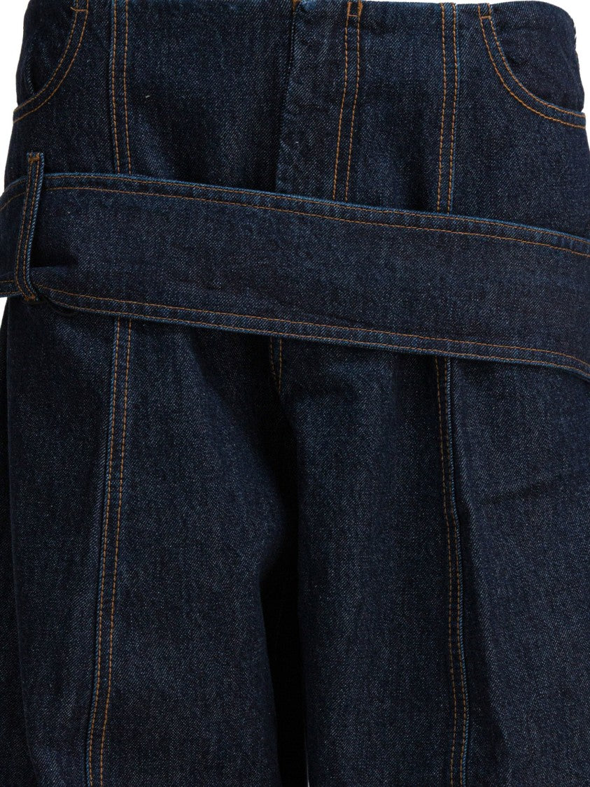 Max Mara Wide-Leg Flared Jeans With Distinctive Belt Detail