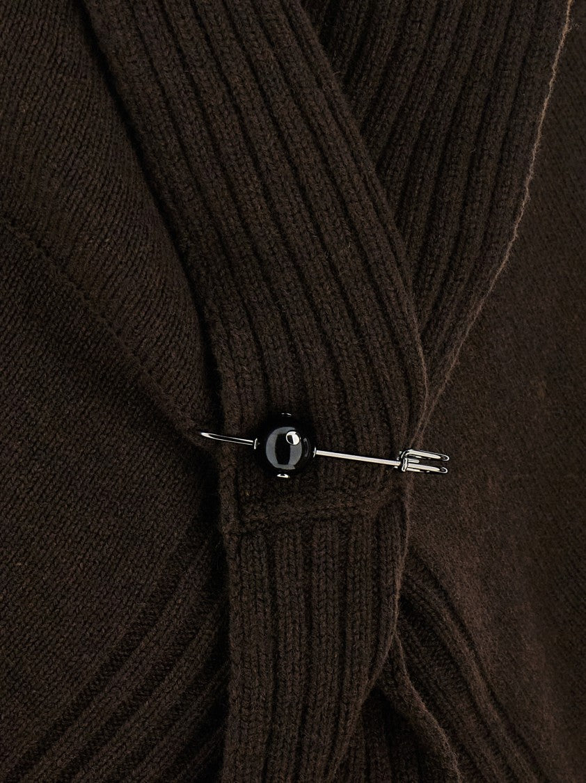 Alberta Ferretti Merino Silk Cashmere Blend Cardigan