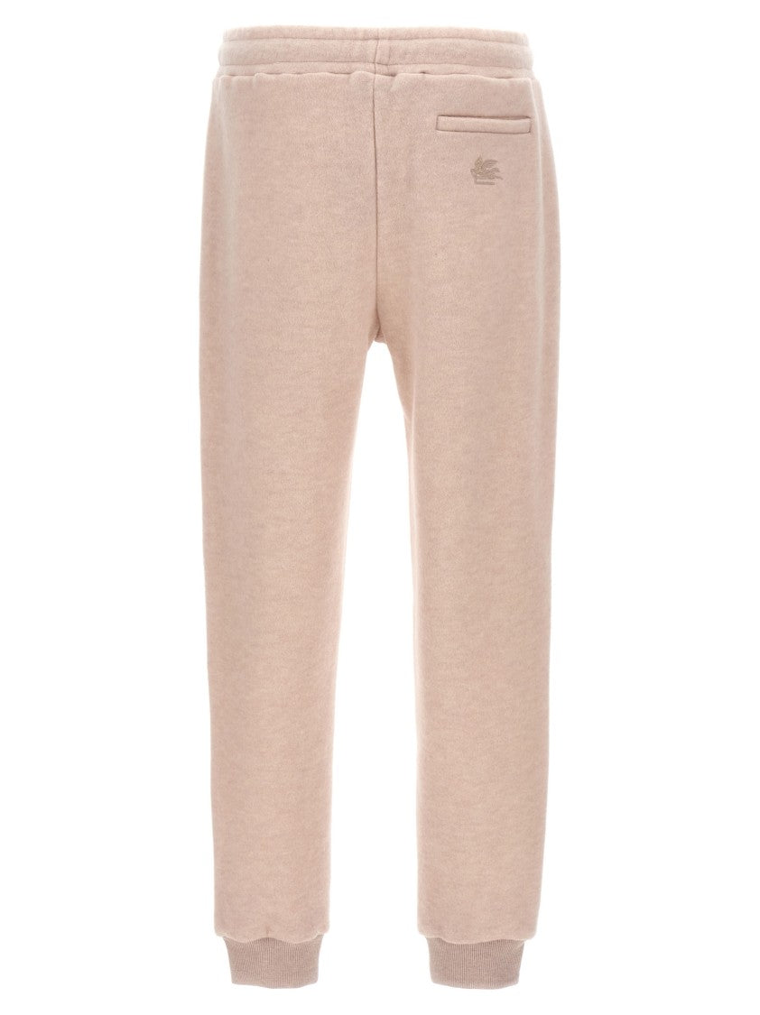 Etro Wool Blend Joggers With Embroidered Logo And Drawstring Waist