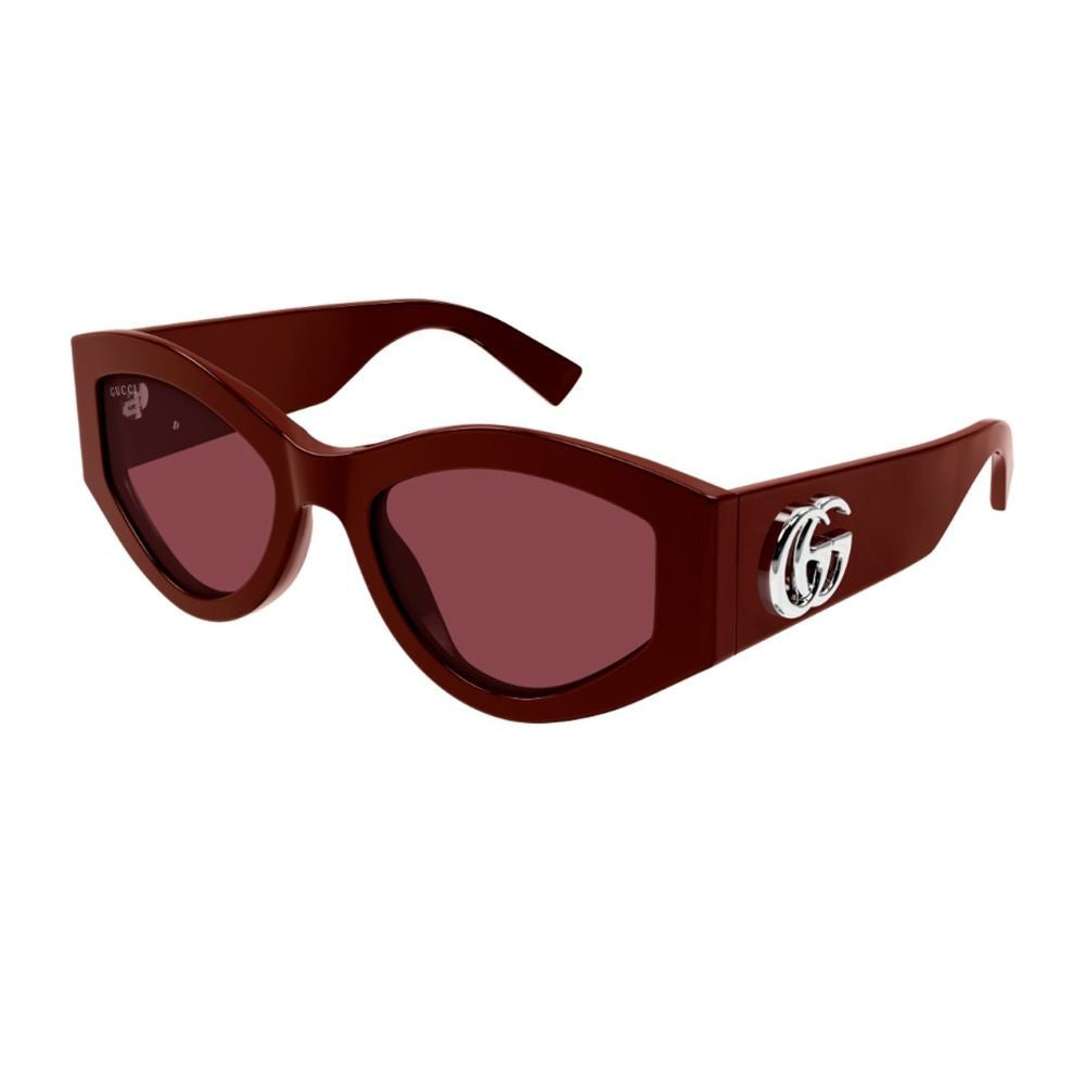Gucci Gg1951s Emblem Line Glossy Burgundy Cat-Eye Sunglasses