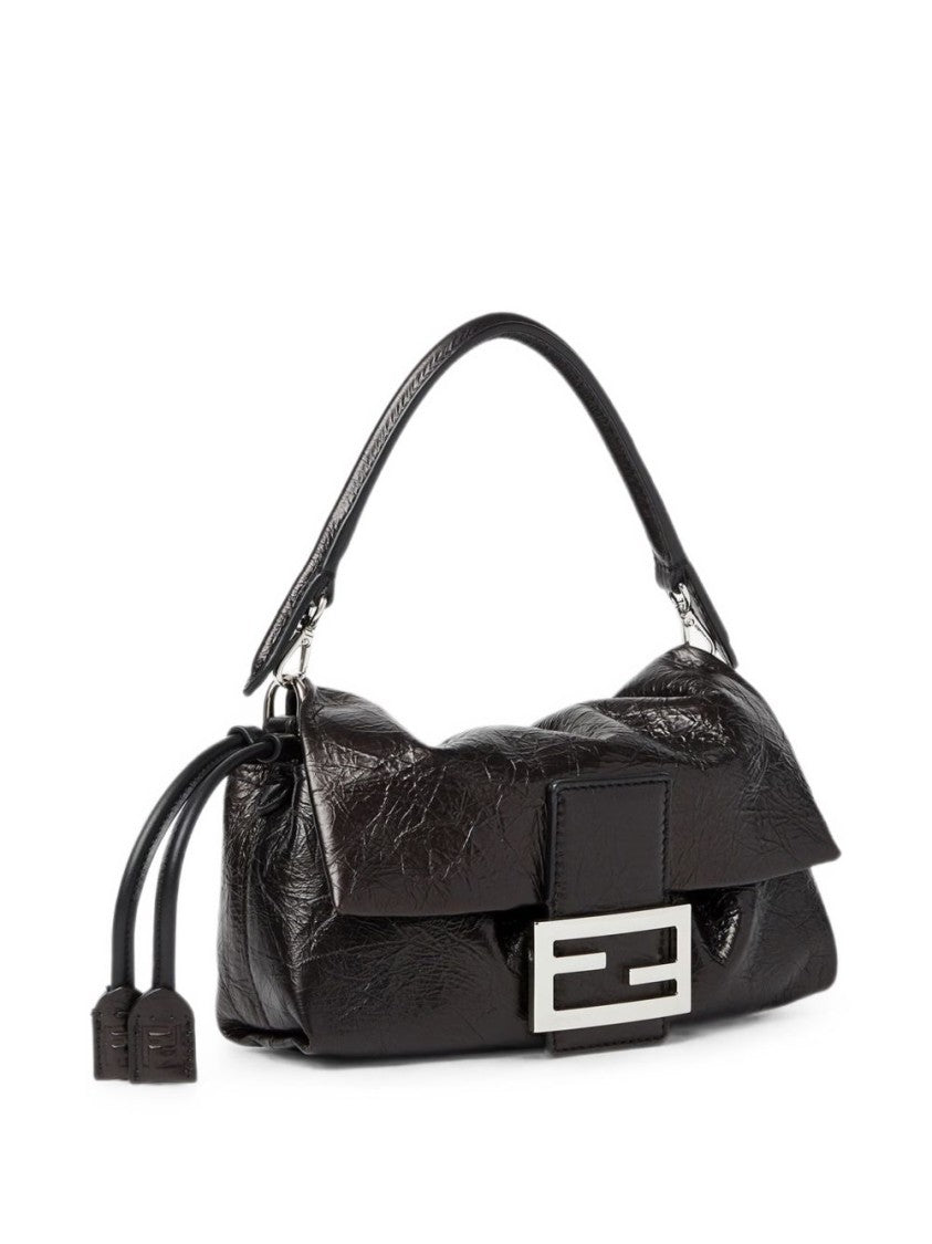 Fendi Black Crinkled Leather Handbag