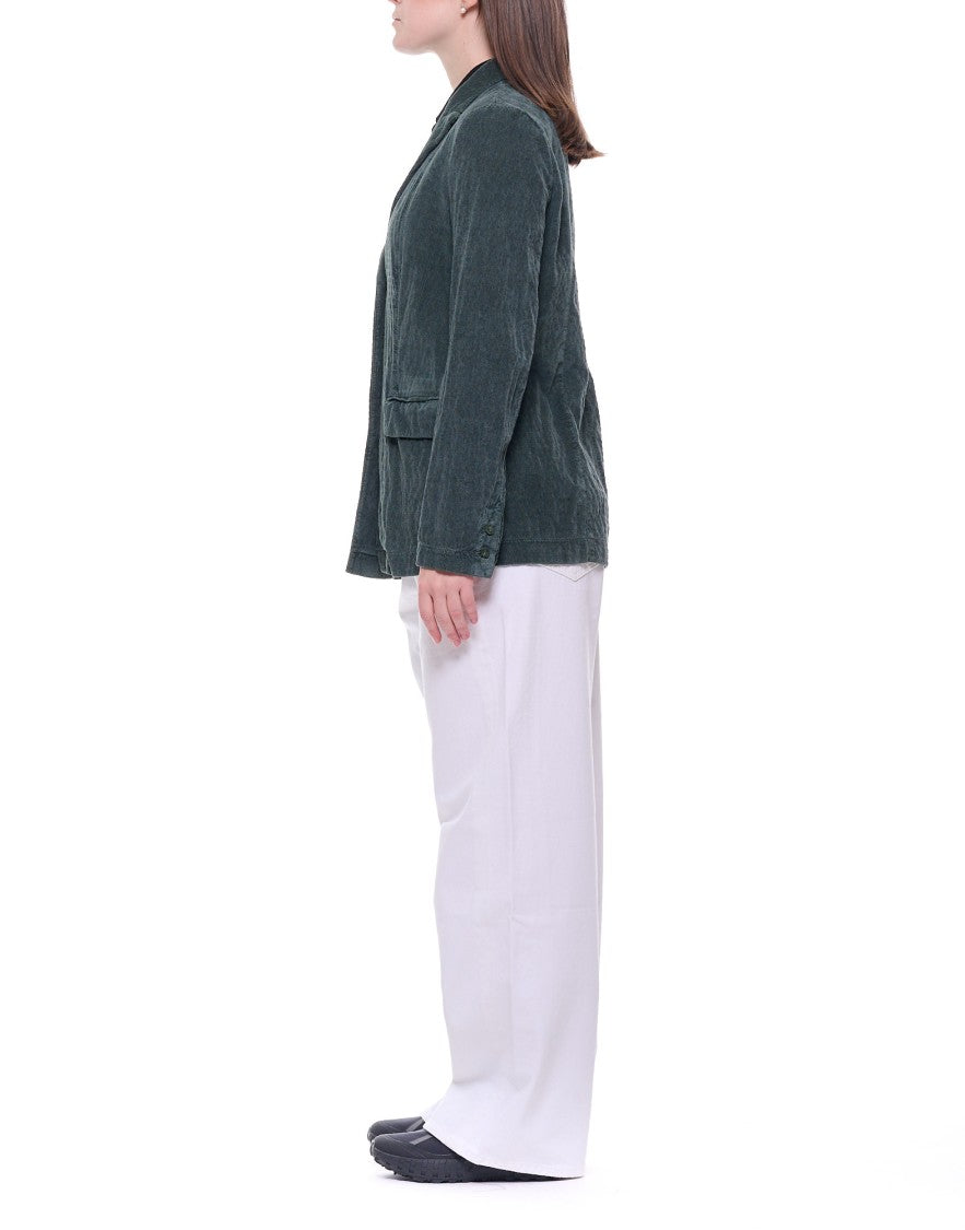 Transit Single-Breasted Green Cotton Corduroy Blazer