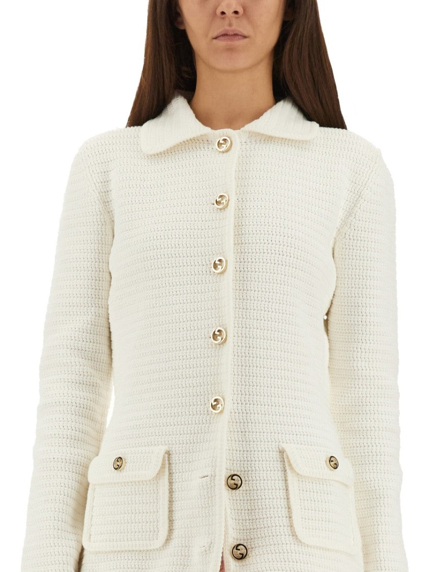 Gucci Fine Cotton Cardigan With Button-Down Front