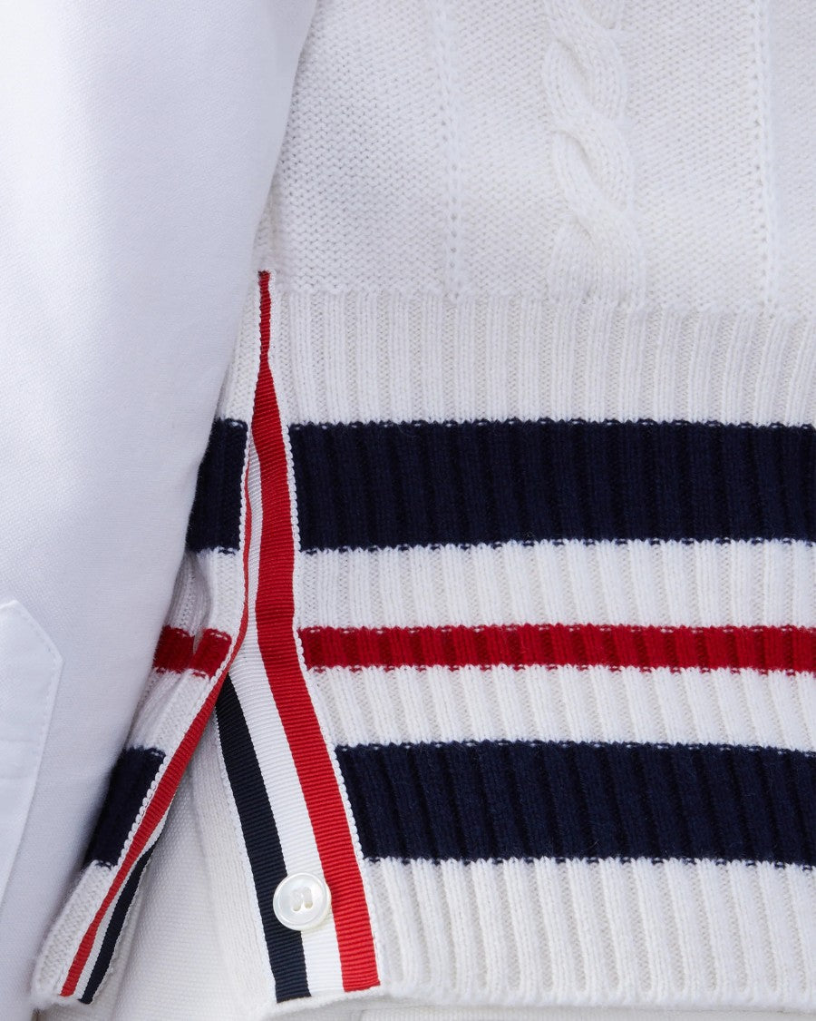 Thom Browne Sleeveless Knit Sweater With Contrasting Stripes