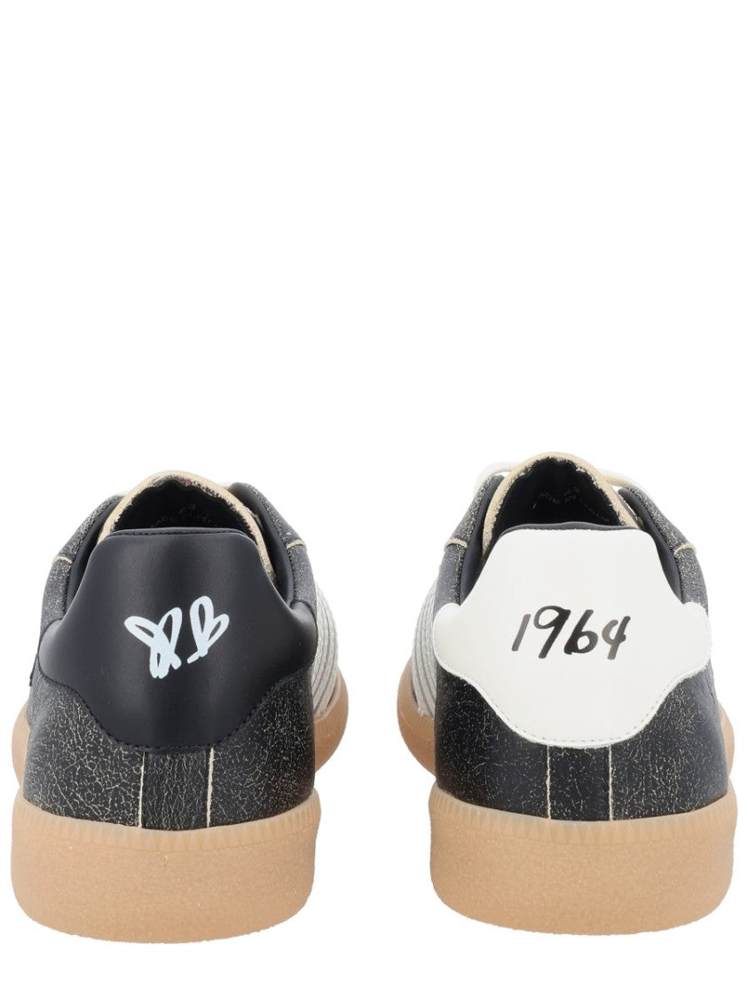 Dsquared2 Rebels Distressed Black Leather Sneakers