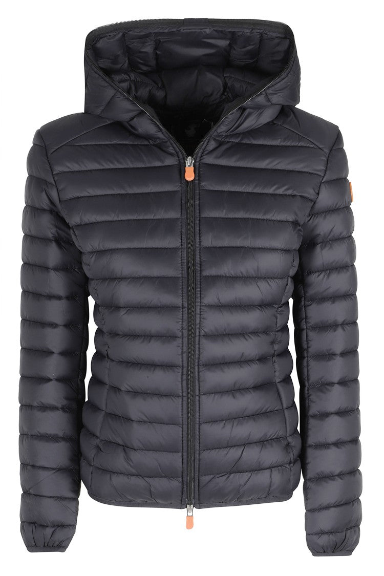 Save The Duck Black Hooded Daisy Quilted Daisy Down Jacket