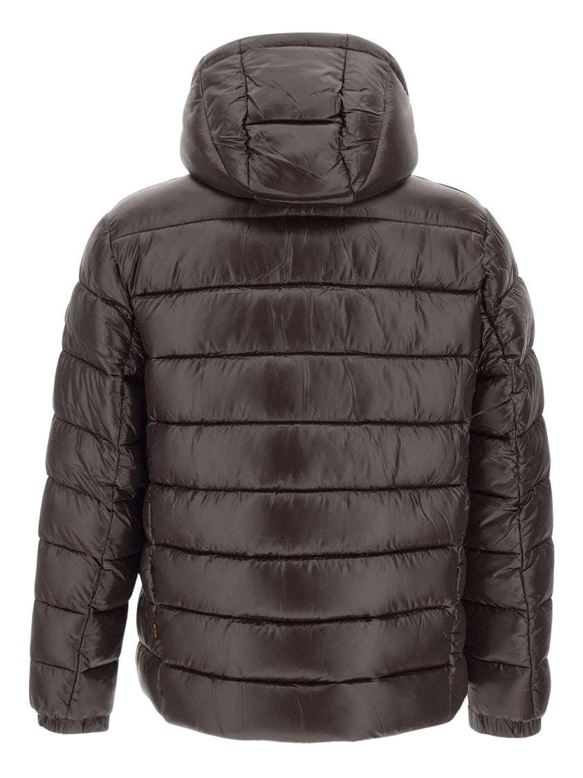 Save The Duck Florian Quilted Brown Hooded Jacket