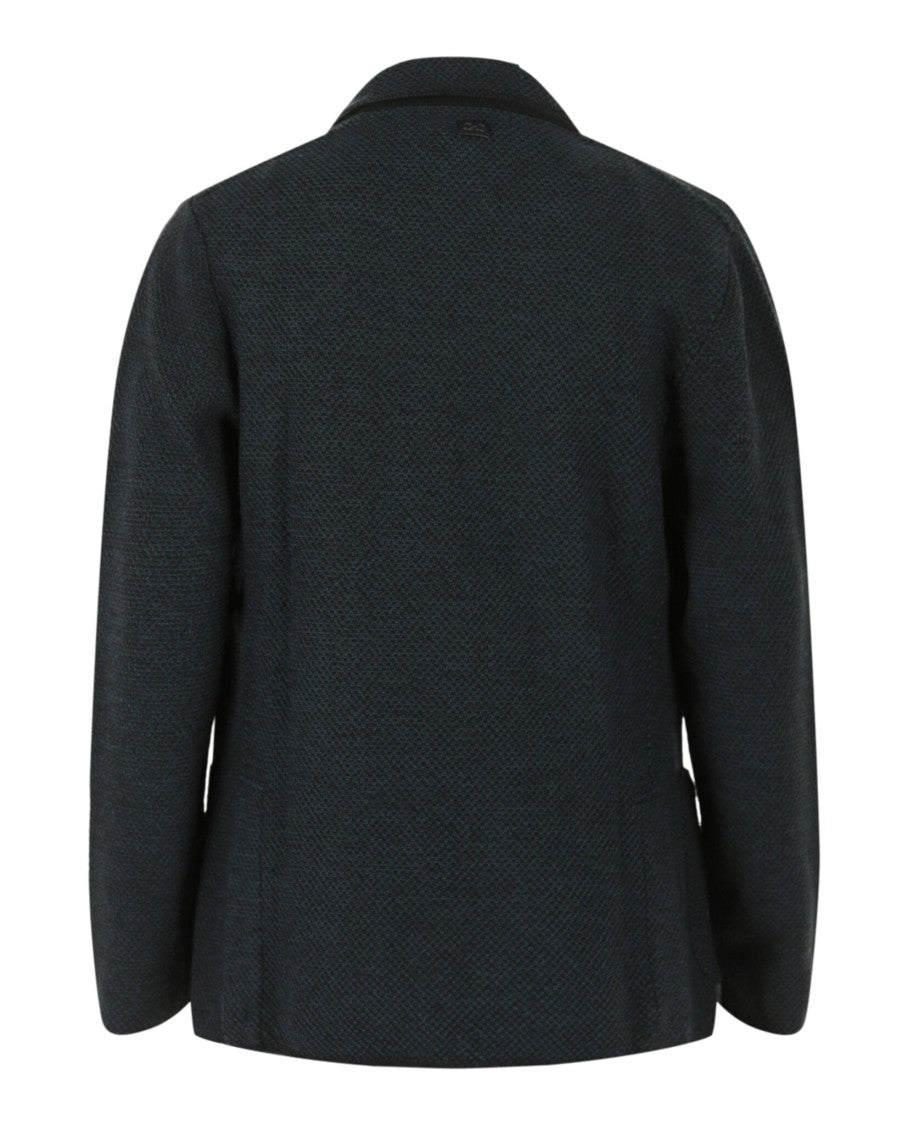 Ferragamo Notched Lapel Wool Cardigan
