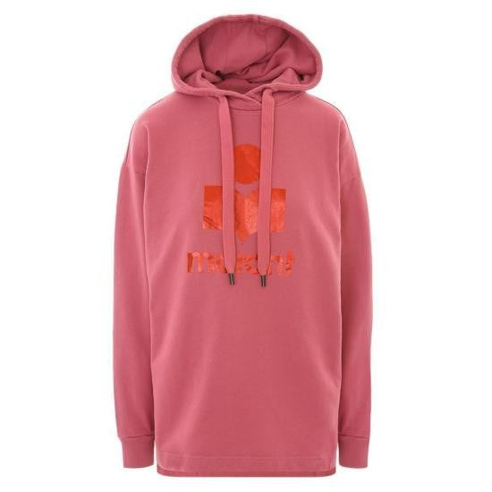 Isabel Marant Relaxed Fit Pink Hoodie With Logo Print