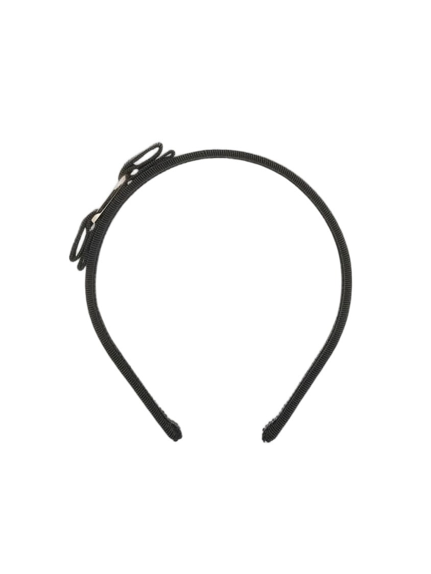 Salvatore Ferragamo Thin Black Headband With Subtle Bow Detail