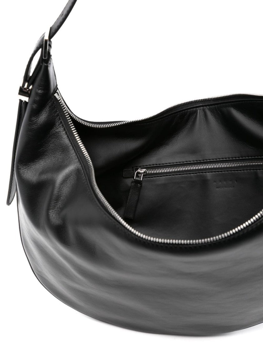 Marni Crescent-Shaped Calfskin Leather Shoulder Bag