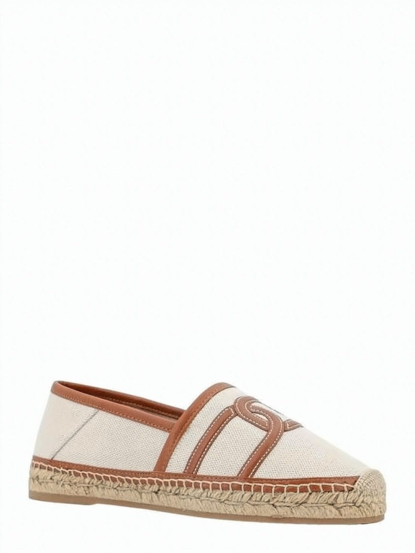 Tod's Canvas And Leather Loafers With Woven Trim