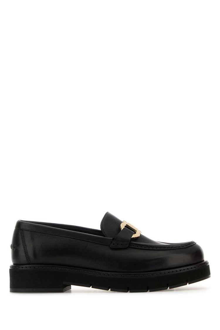 Salvatore Ferragamo Black Leather Maryan Loafers
