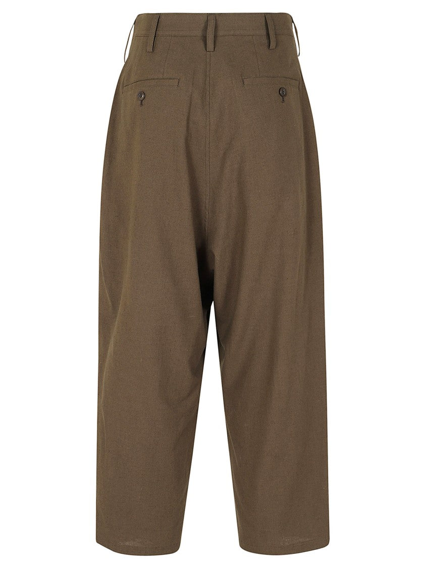 Yohji Yamamoto High-Waist Wide Leg Trousers With Front Pleats