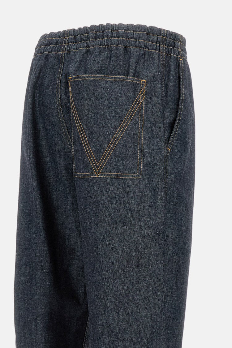 Bottega Veneta Relaxed Barrel Leg Indigo Denim Trousers