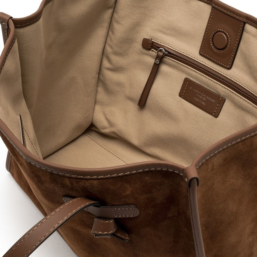 Marcella Suede Handbag With Leather Handles