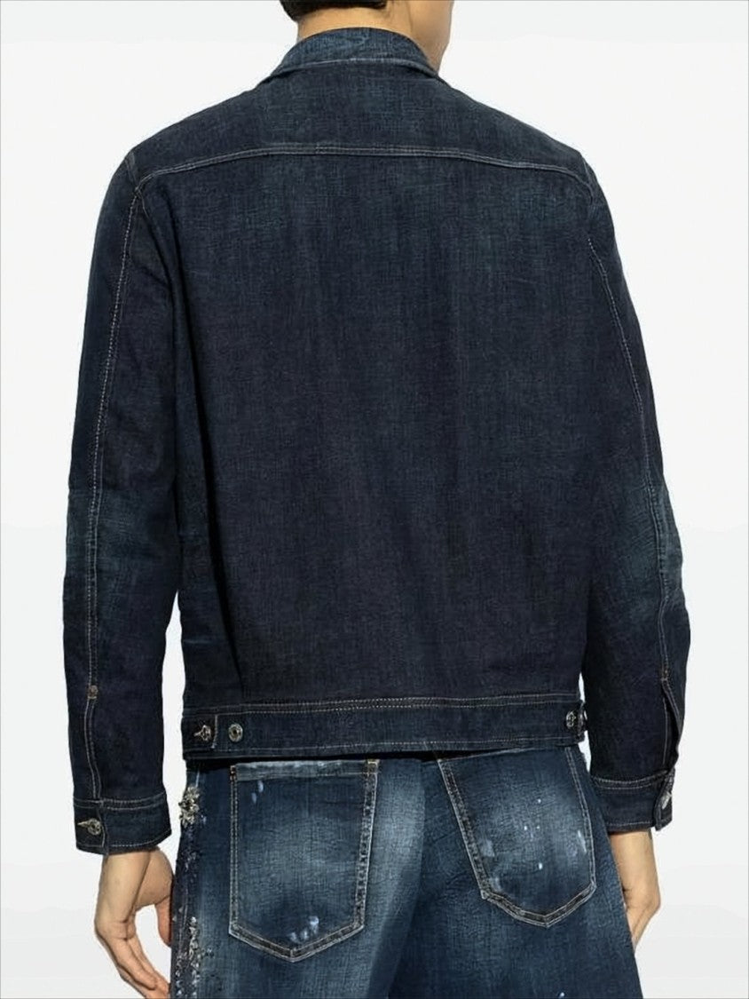 Dsquared2 Classic Denim Jacket With Front Zip