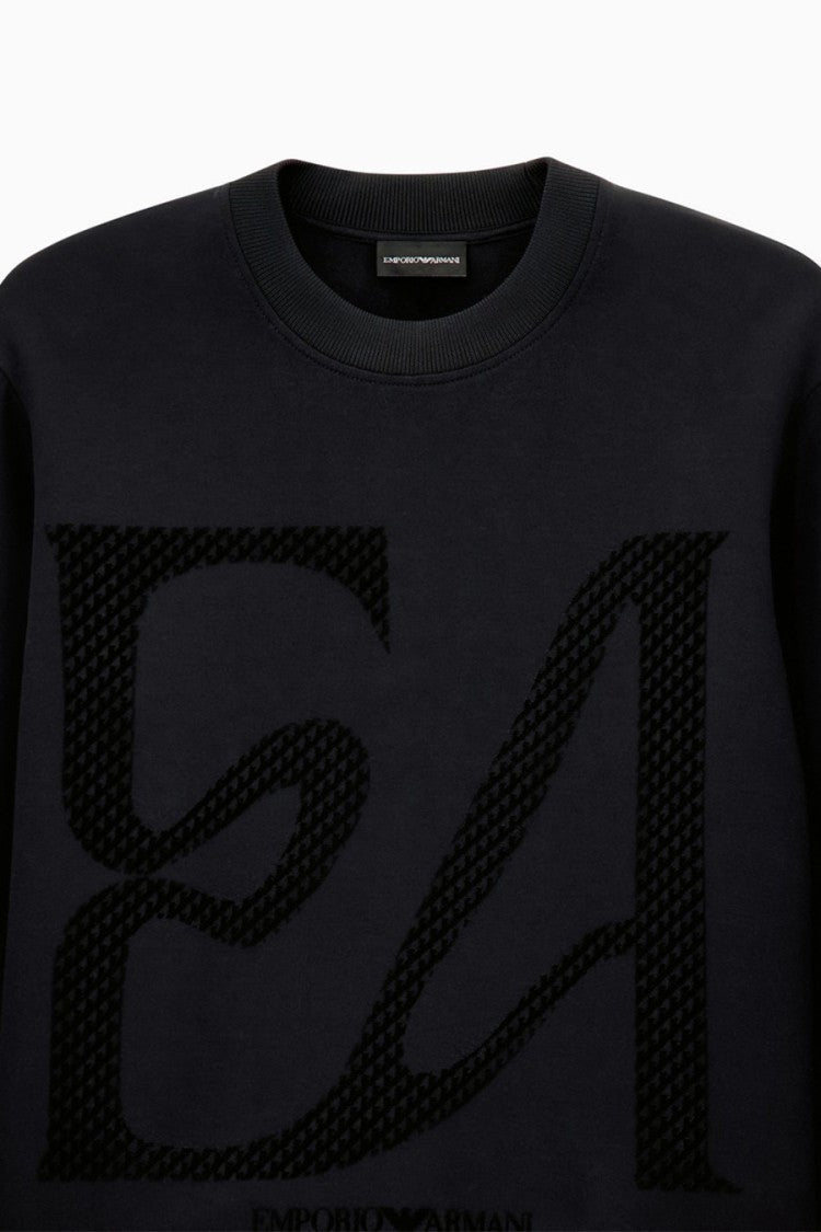 Emporio Armani Black Cotton-Blend Logo Sweatshirt