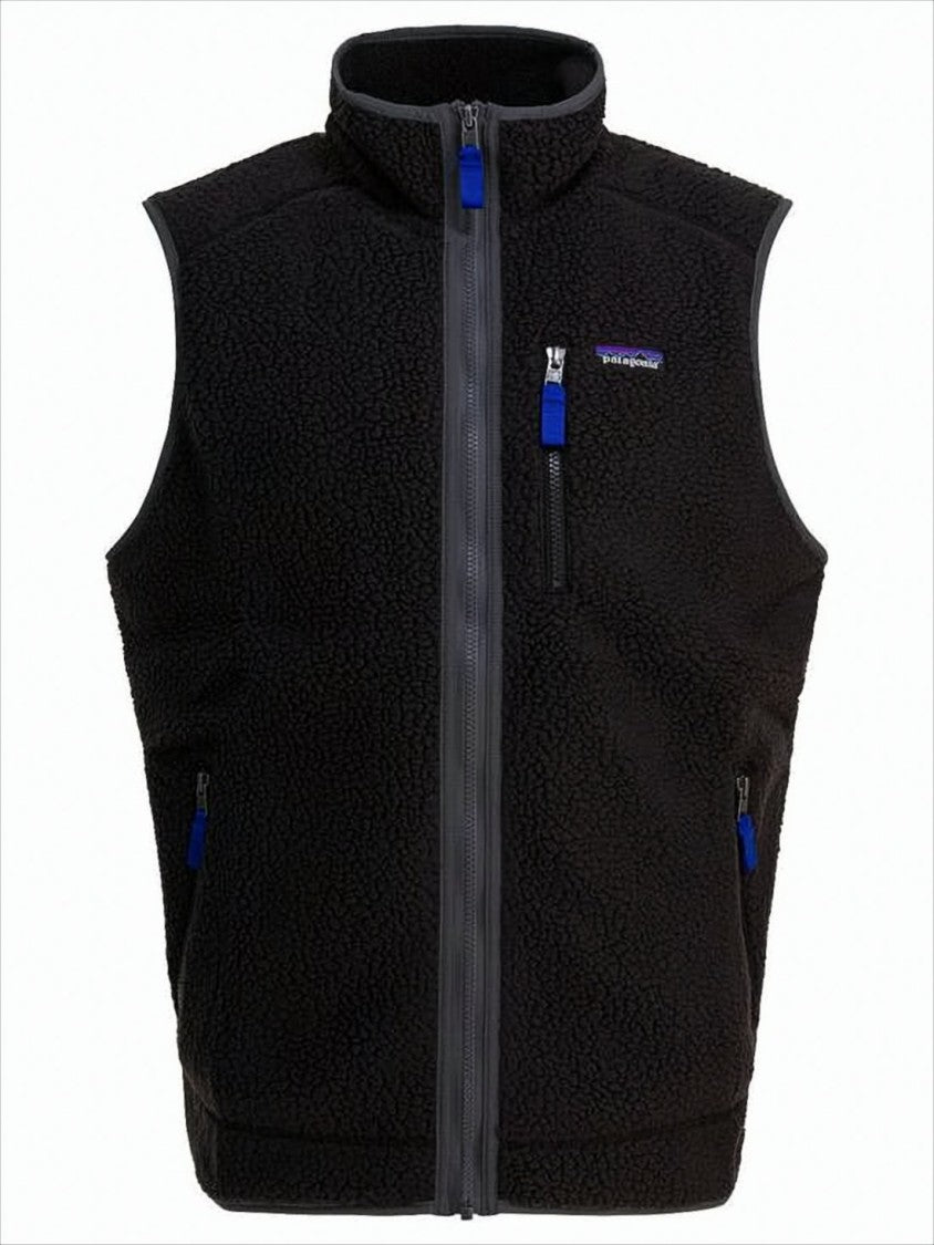 Patagonia Textured Fleece Vest With High Collar