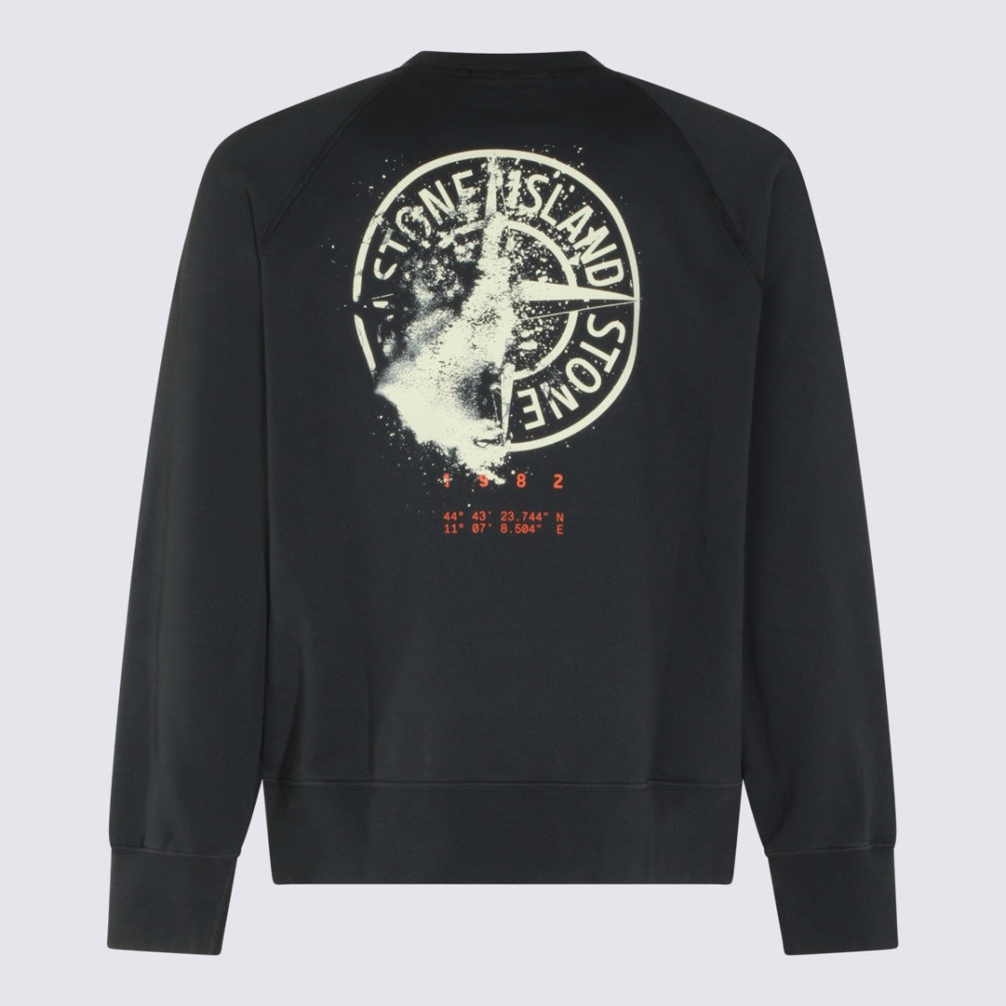 Stone Island Relaxed Fit Crew Neck Sweater With Distressed Logo Print