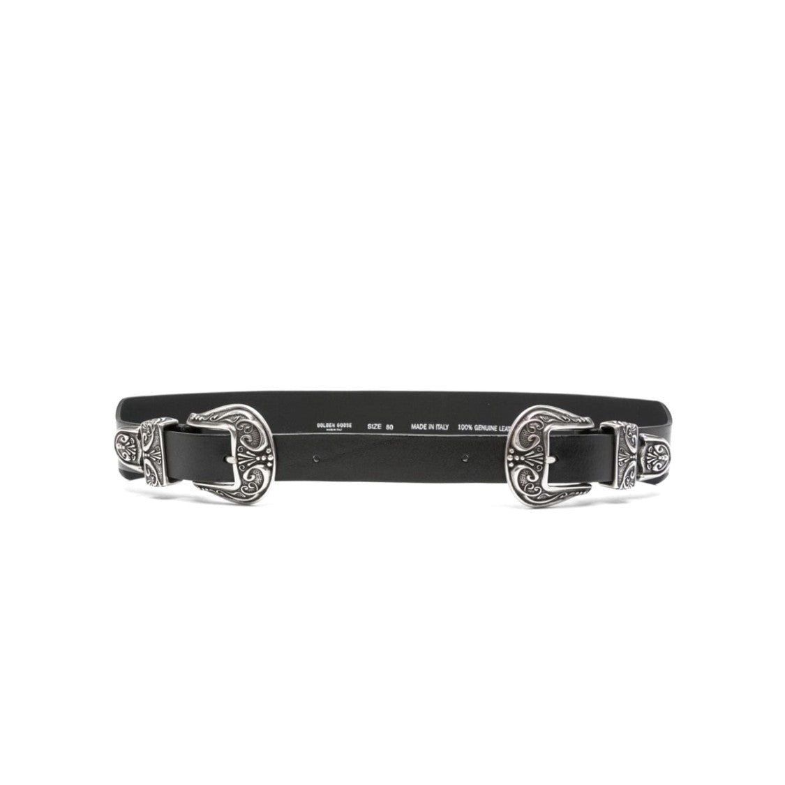 Golden Goose Double Buckle Leather Belt