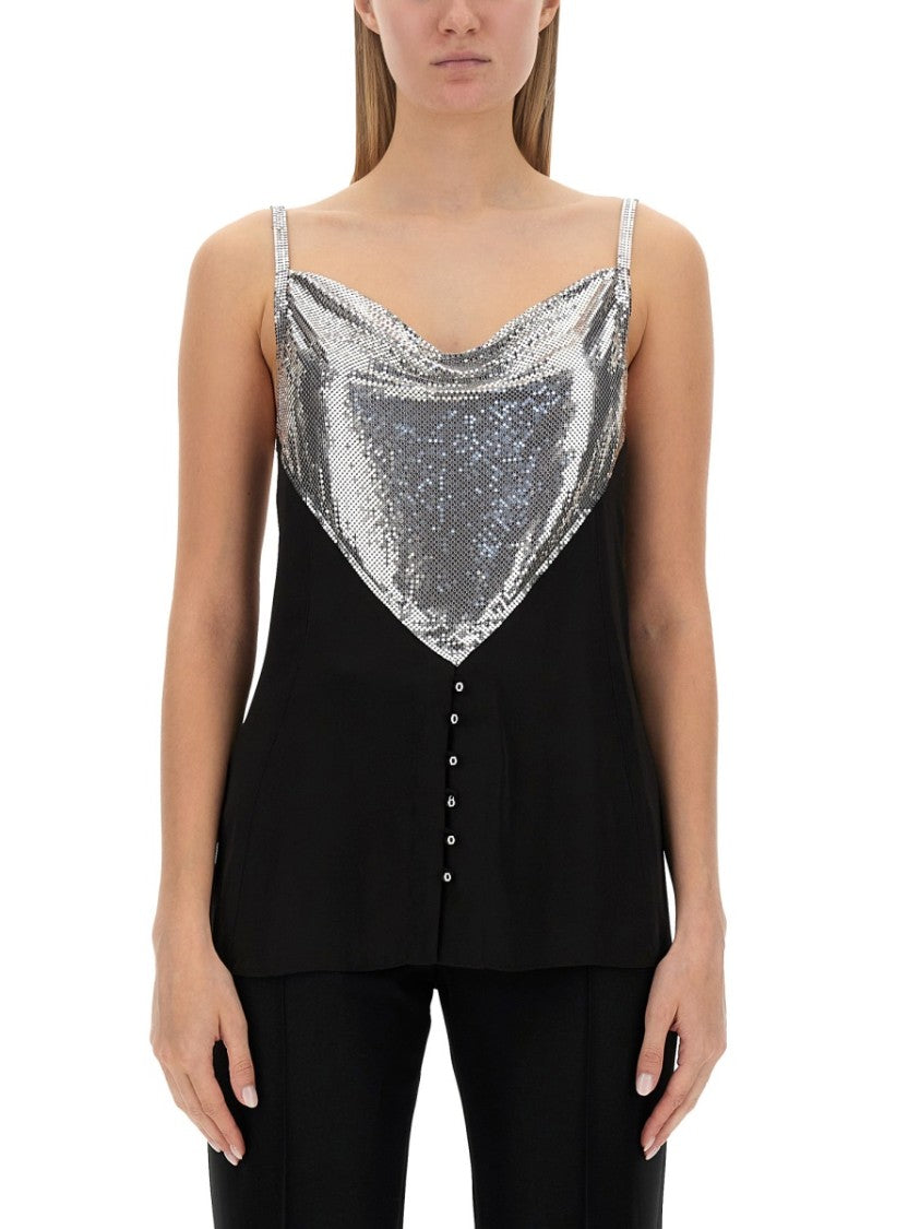 Paco Rabanne Slim-Fit Top With Metallic Inserts