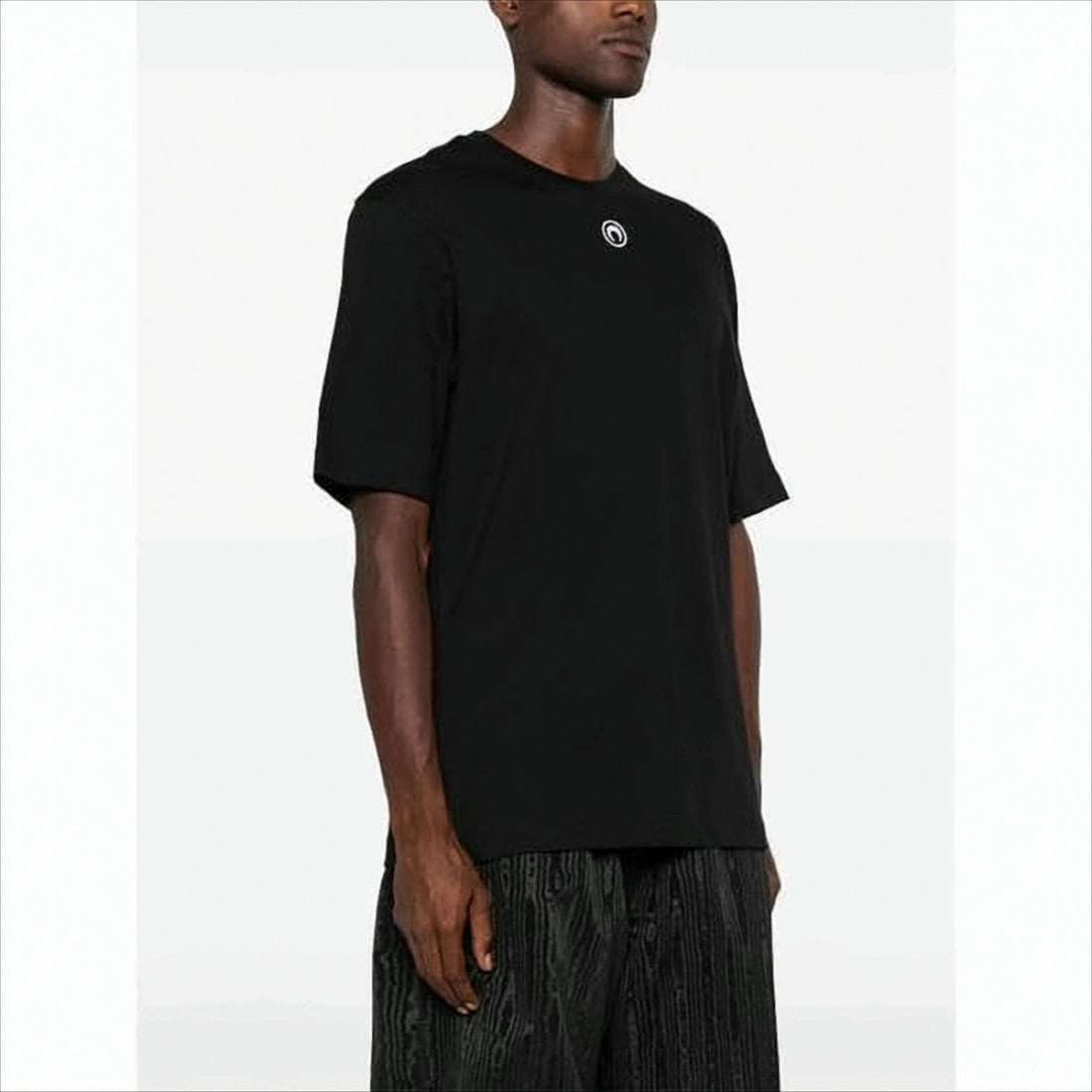 Marine Serre Relaxed Fit Black T-Shirt With Circular Emblem