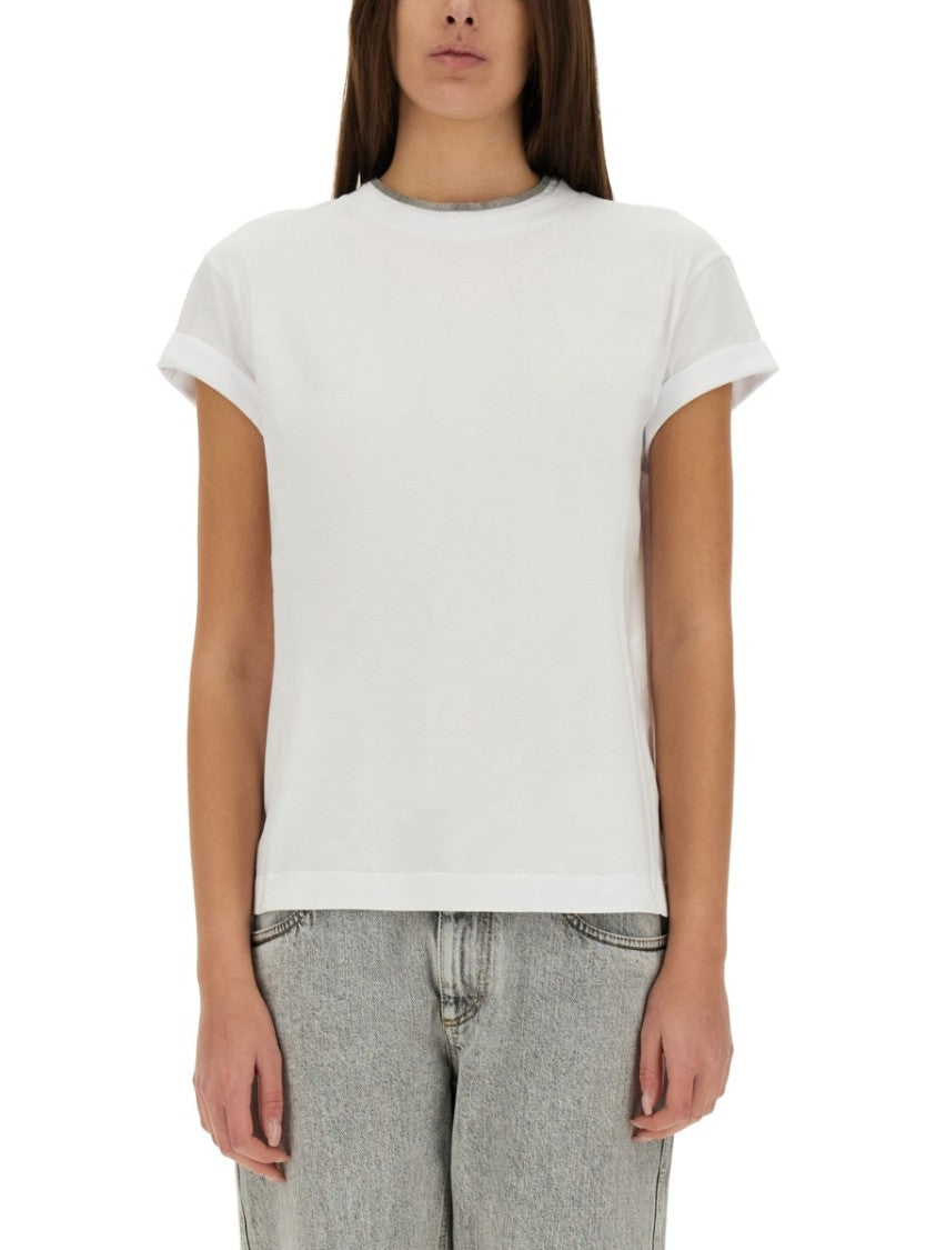 Brunello Cucinelli Rolled-Sleeve Stretch Cotton T-Shirt