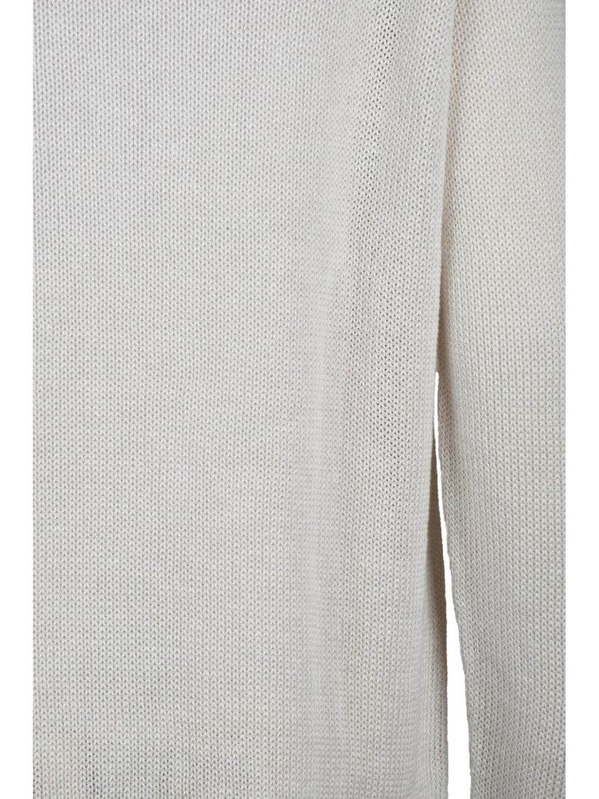Max Mara Beige Boat-Neck Raglan Sleeve Linen Top