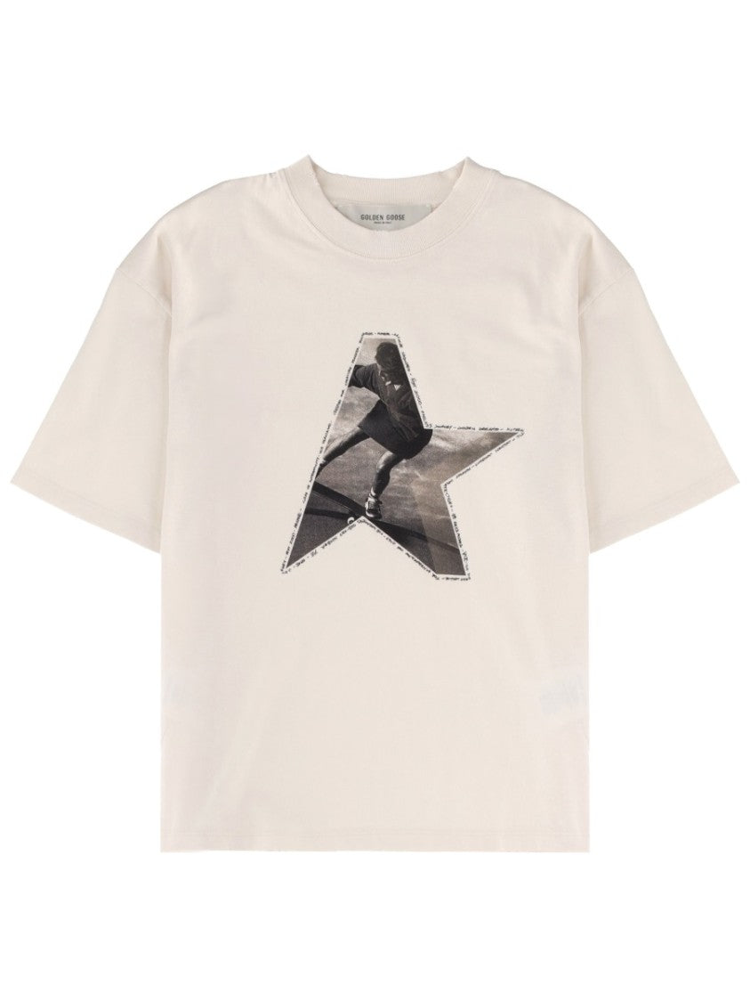 Golden Goose White Star Graphic Cotton T-Shirt