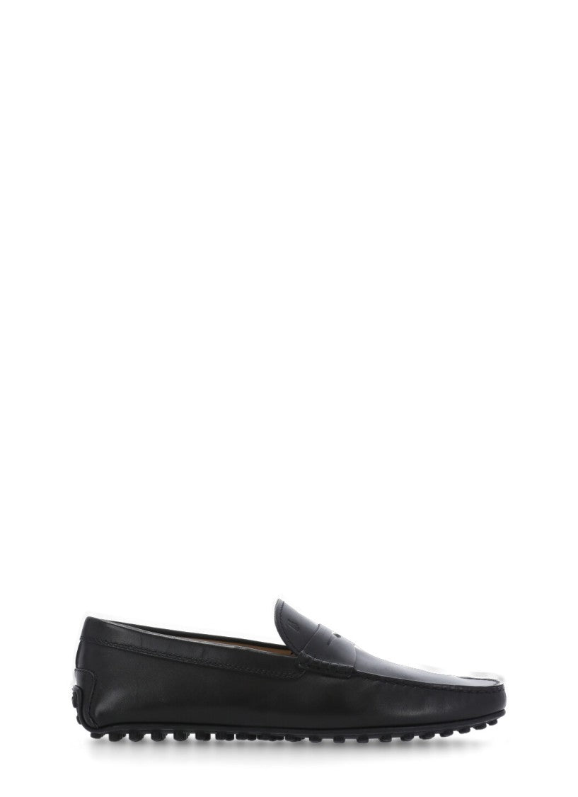 Tod's Black Smooth Leather Loafers