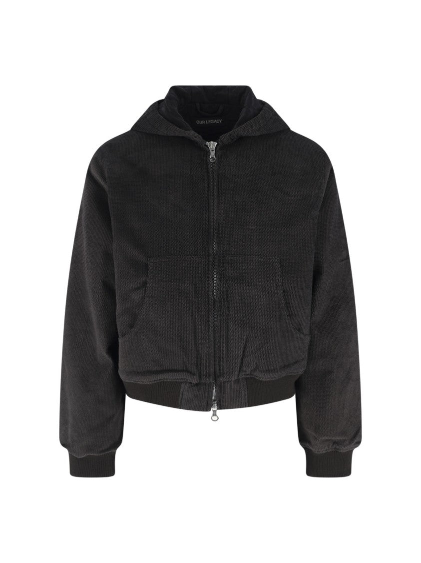 Our Legacy Brown Cropped Textured Corduroy Jacket