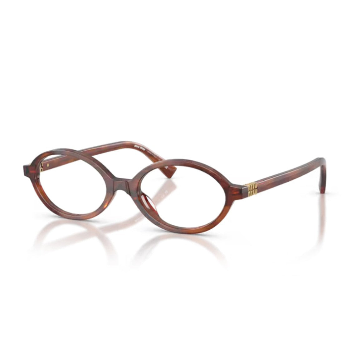 Miu Miu Tobacco 01Xv Miu Regard Oval Acetate Eyeglasses