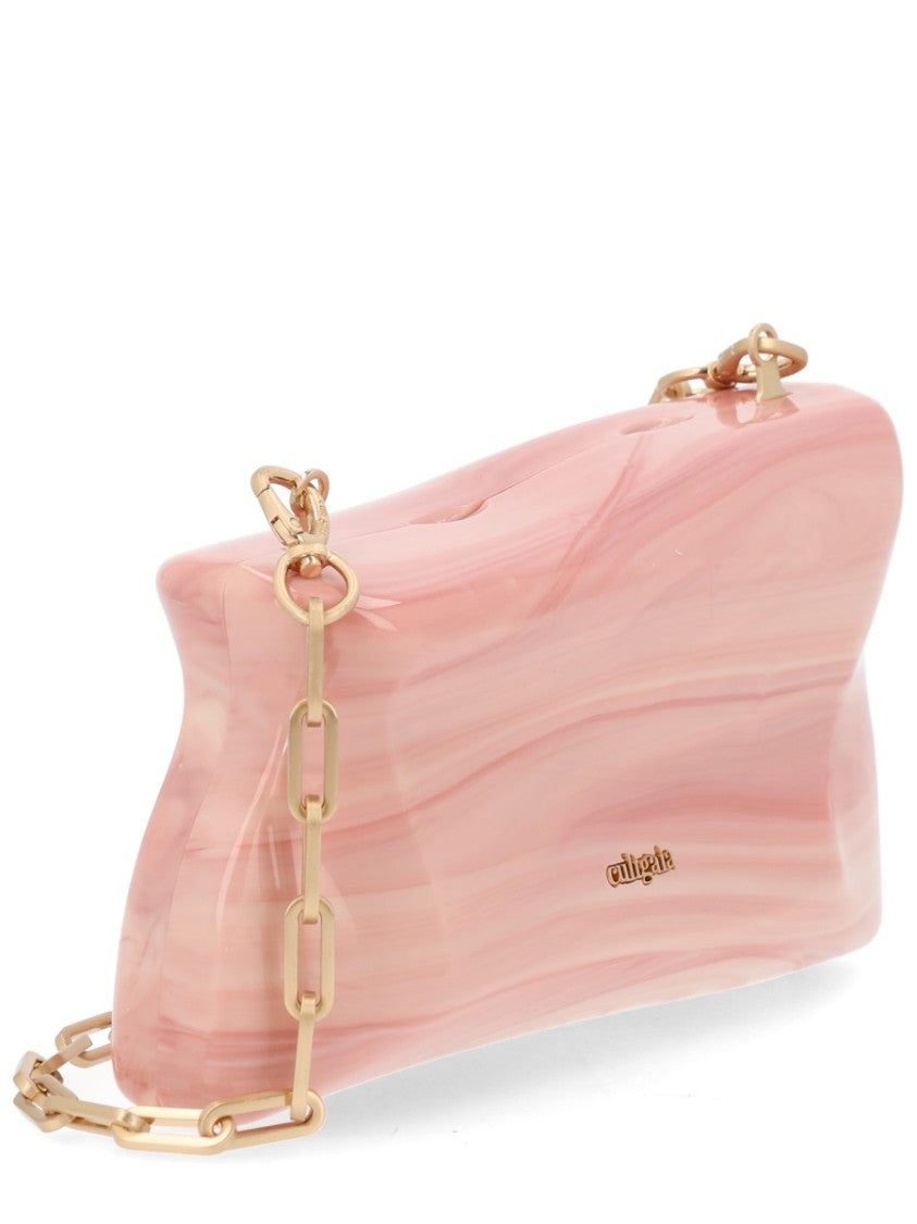 Cult Gaia Malaya Wavy Marbled Acrylic Clutch
