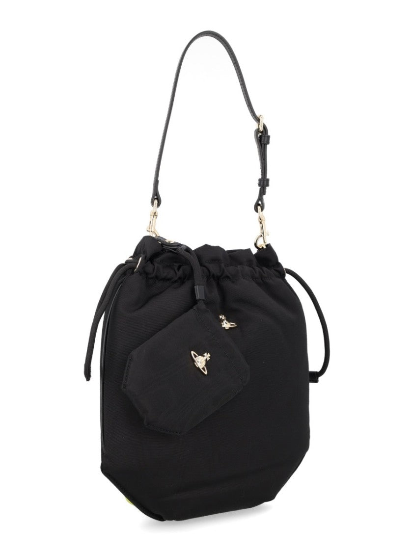 Vivienne Westwood Neutrals Soft-Structured Metallic Orb Viscose Shoulder Bag