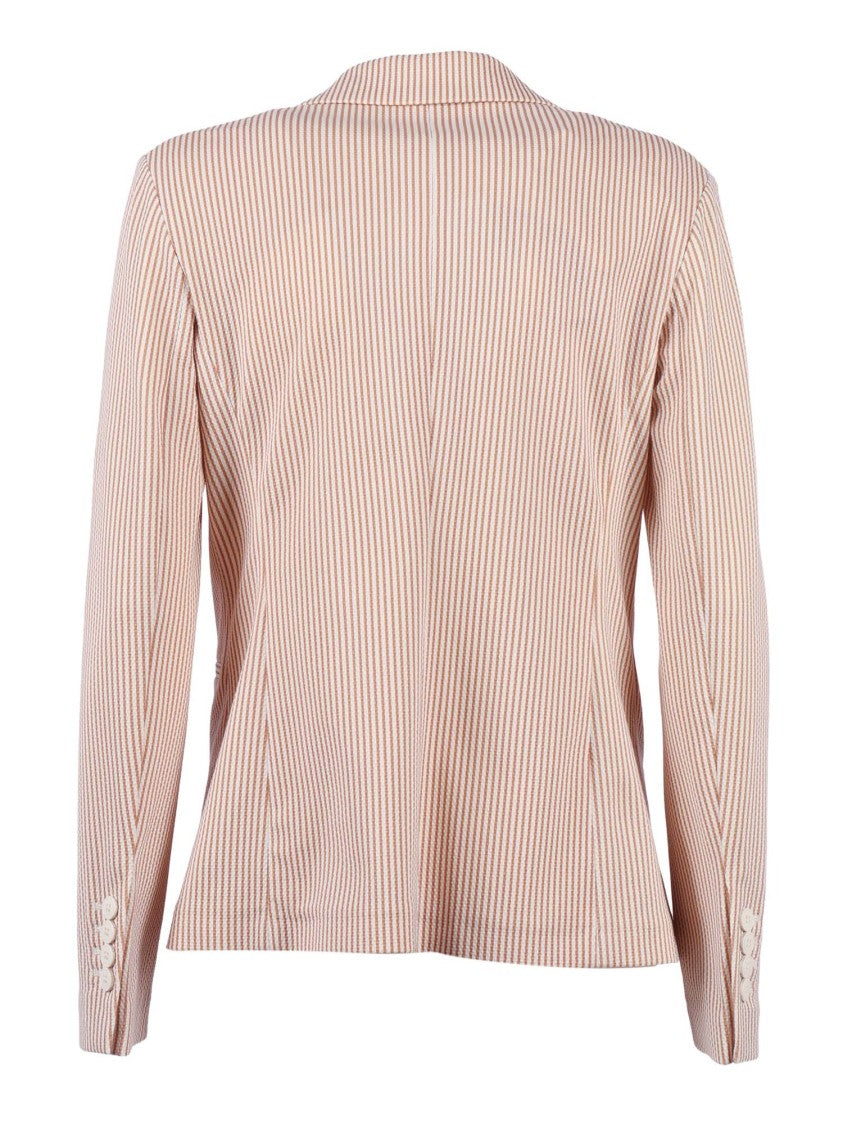 Circolo 1901 Striped Single Button Slim Jacket