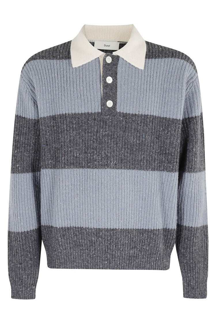 Dunst Striped Rugby Sweater With Classic Collar