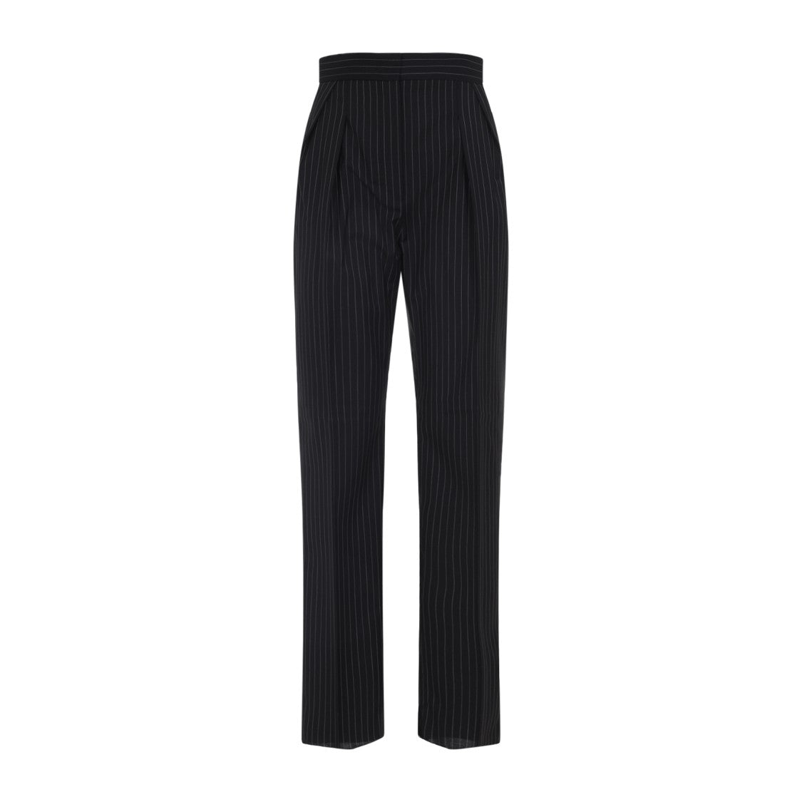 Max Mara Tailored Pinstripe Trousers With High Waist And Pleated Front