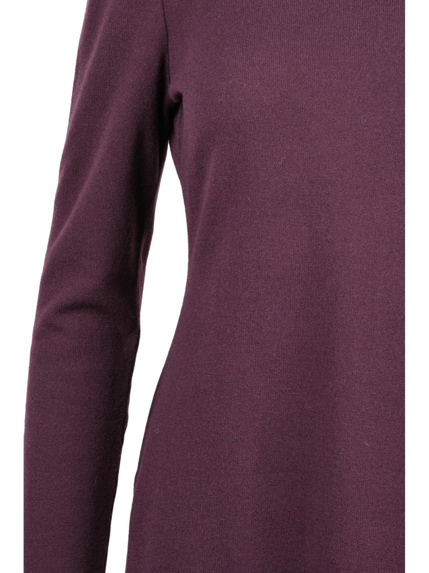 Valenti Red High Neck Wool Knit Dress