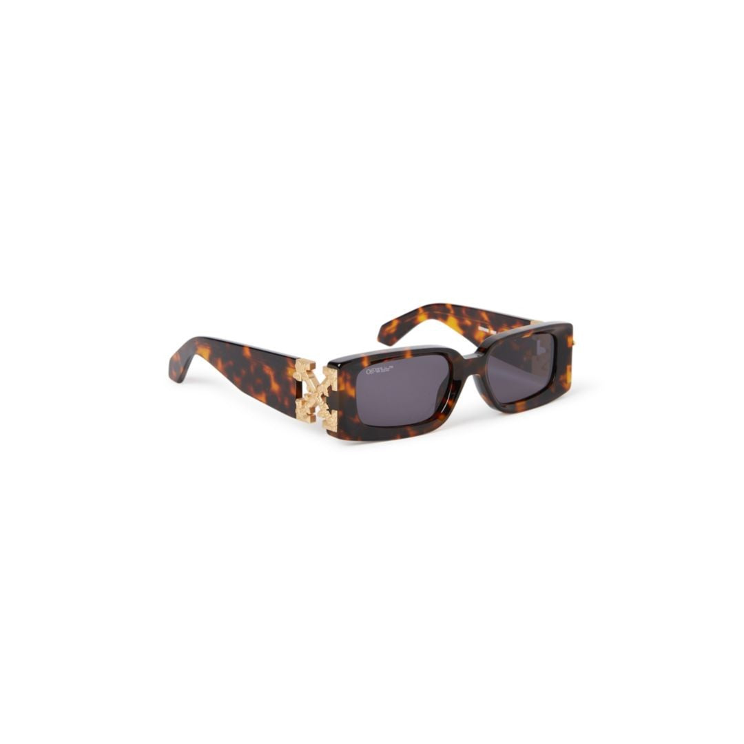 Off-White Tortoiseshell Oeri098 Roma Acetate Rectangular Sunglasses