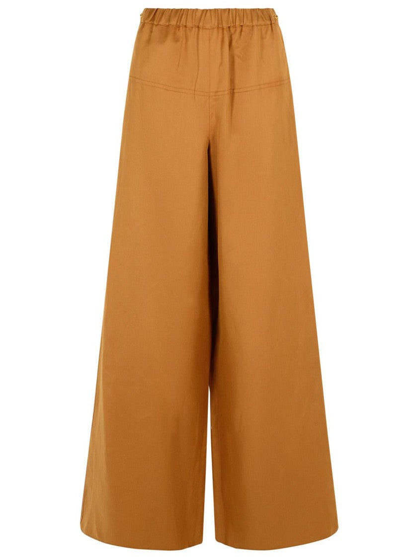 Max Mara Honor' Brown Linen Blend Trousers