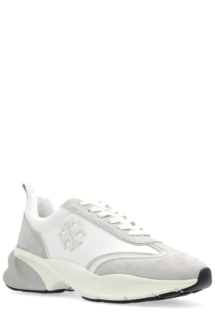 Tory Burch Sneakers With Sculpted Heel And Mixed Textures