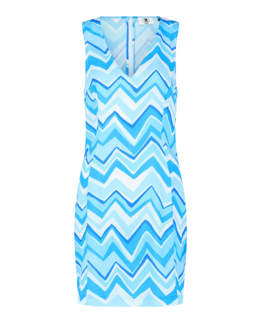 M Missoni Vibrant Zigzag Pattern Mini Dress With V-Neckline