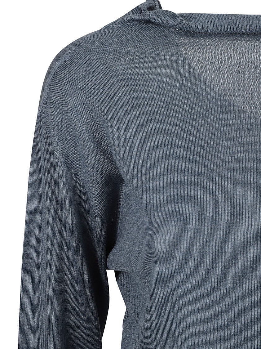 Fabiana Filippi Relaxed Fit Grey V-Neck Sweater