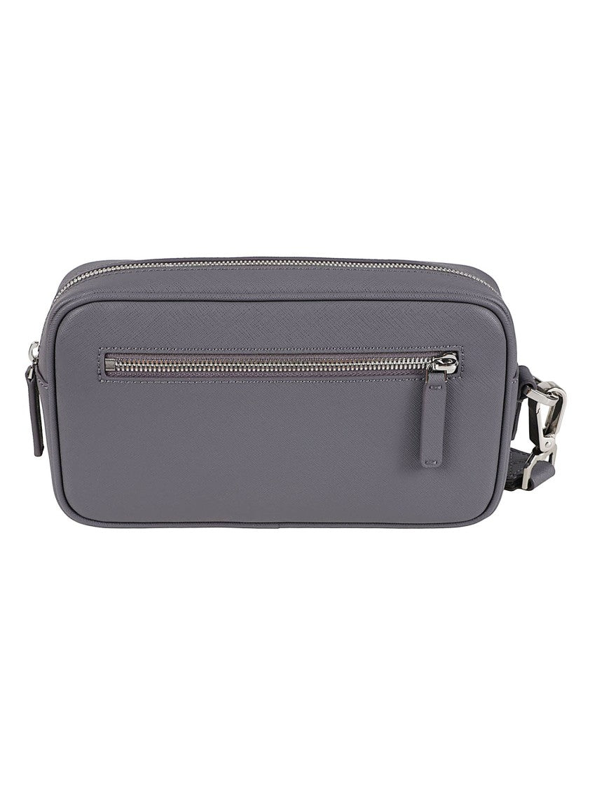 Emporio Armani Textured Grey Logo Plaque Rectangular Beauty Case