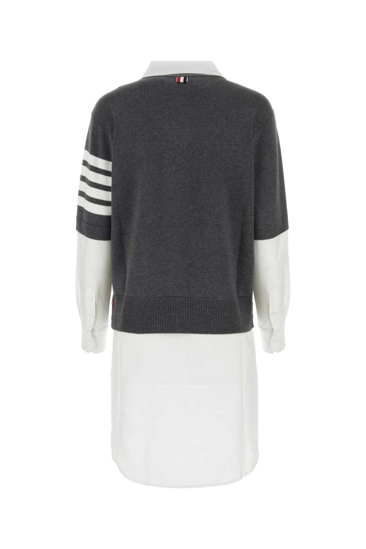 Thom Browne Two-Tone Cotton Shirt Dress