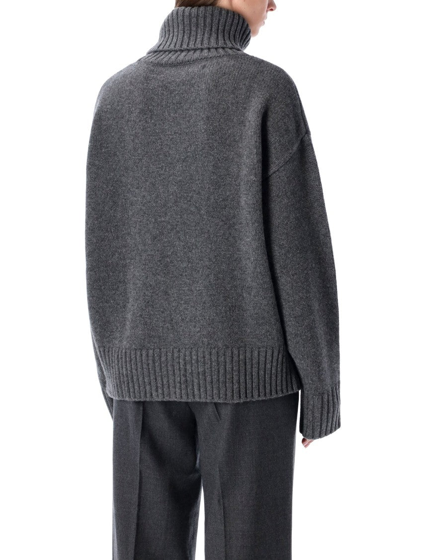 Rhea Heavy Grey Wool Turtleneck Sweater