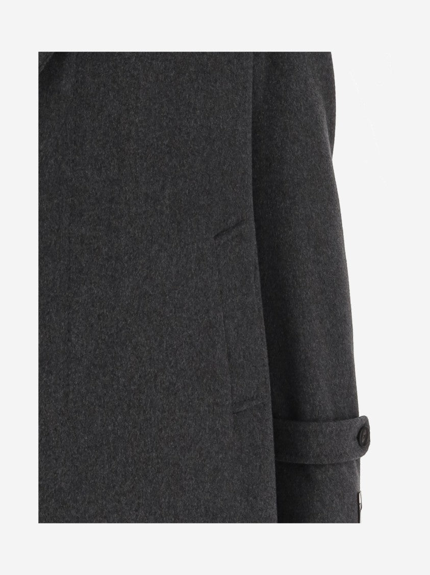 Tagliatore Reversible Wool Coat With Front Closure And Charm Logo