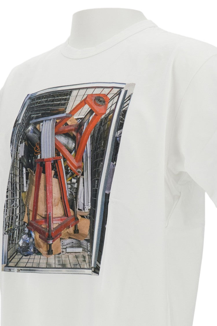 Junya Watanabe Cotton Jersey T-Shirt With Screen-Printed Graphic