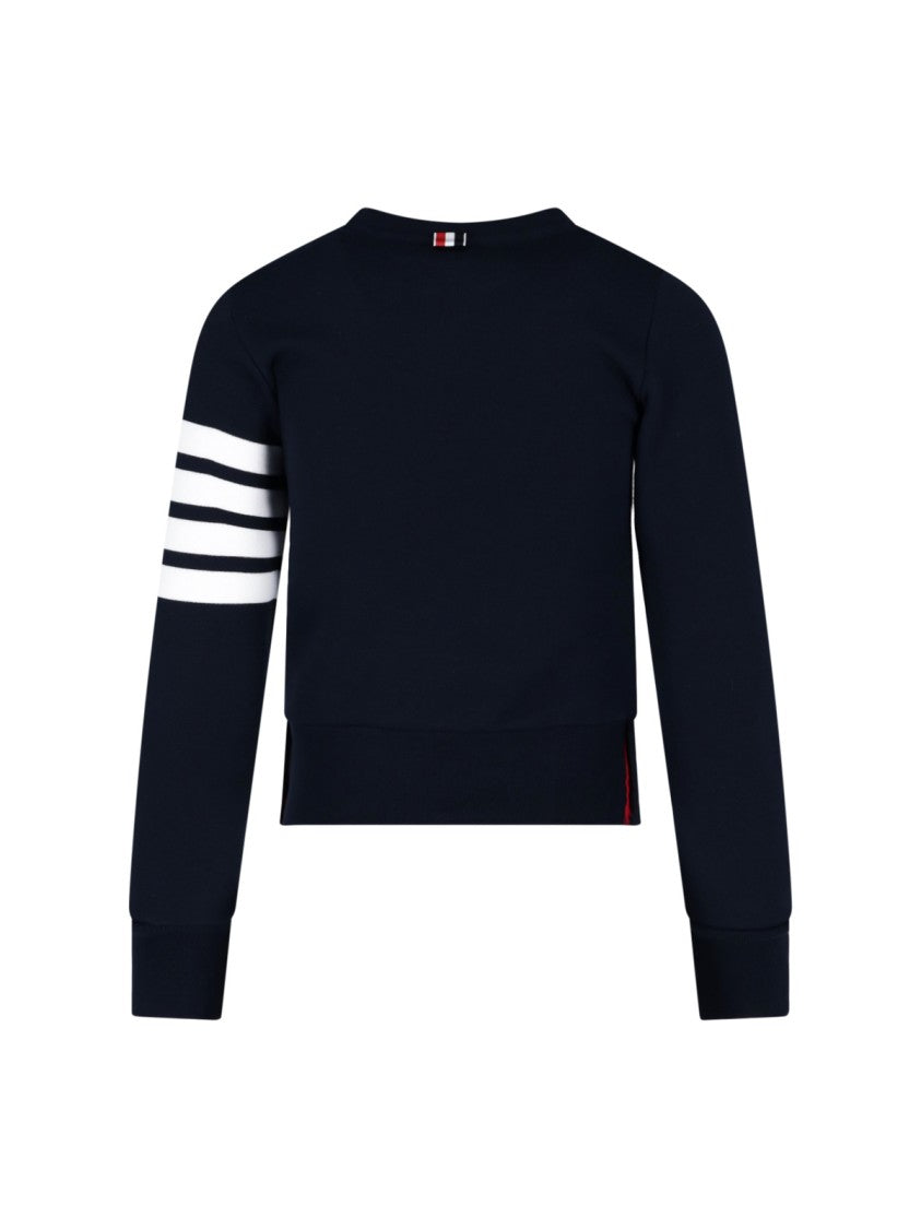 Thom Browne Blue 4-Bar Logo Cotton Sweatshirt